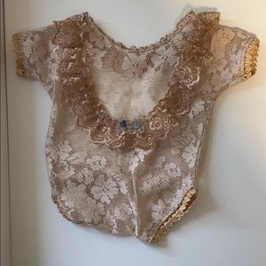 Lace baby body suit newborn photos